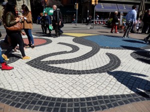 the heart of the Ramblas; mosaic by Barcelona abstract artist Joan Miró