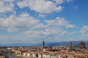 Palazzo Vecchio tower on the left, and the Duomo