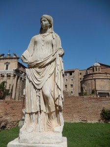 one fully intact Vestal Virgin statue