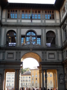 through the Uffizi's courtyard