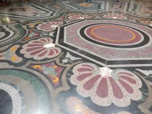 gorgeous marble floor in the Chapel of the Princes 