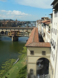 and there was a great view of the Arno river out one of the windows in the Uffizi