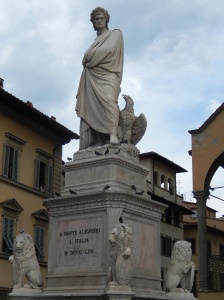 the Florentine, Dante, outside the church