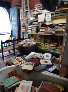 so many books, and look..it's the fire exit!
