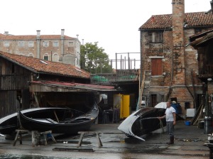 cleaning the gondolas