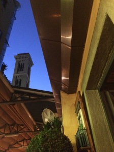 dinner table view, as the sky grew darker