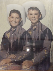 Wayne (left) and his brother Jerry, as the Rascals in Rhythm (I took this picture of a picture because it reminded me of Don and his brother playing dress-up)