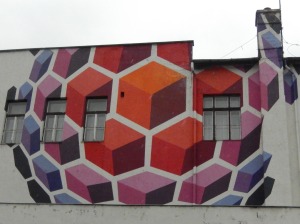 I felt this street art was inspired by the Rubik's Cube (the inventor, Erno Rubik, is from Budapest)