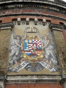 on the wall outside the palace