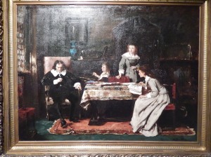 "Paradise Lost" with poet John Milton dictating to his daughters