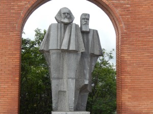 at the entrance: Karl Marx and Friedrich Engels