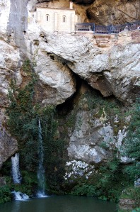 chapel above the cave and waterfall