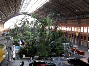 inside the Madrid train station