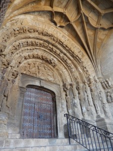 entrance to the 12th-century church, Sant Esteban, where Ferdinand was christened